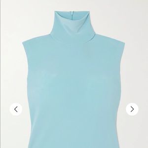 Norma Kamali Powder Blue Stretch Jersey Turtleneck Top - XS